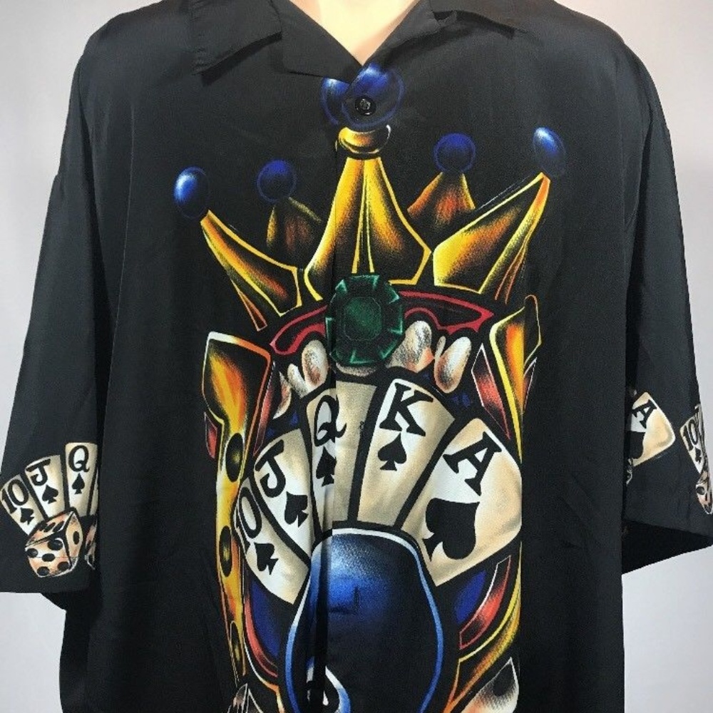 Poker Shirt Mens XXL Las Vegas Cards Size 2XL Dice